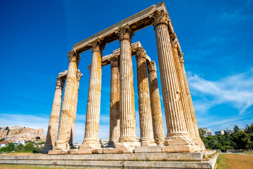 Greece ruins of Temple of Olympian Zeus, Athens