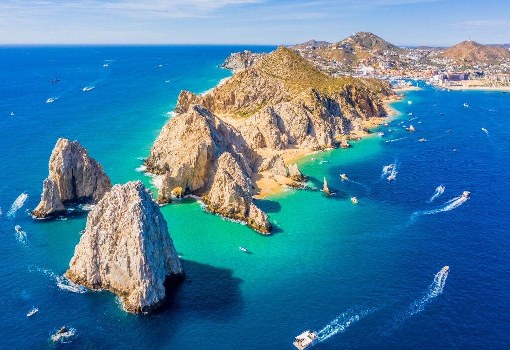 Aerial view of Sea of Cortez in Cabo San Lucas, Mexico