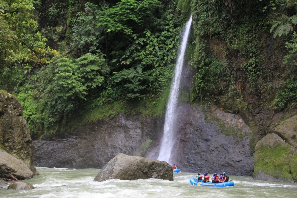 Waterfall in Pacuare River, near Puerto Limon, Costa Rica