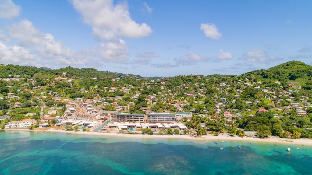 Aerial view of Grand Anse Beach, Grenada