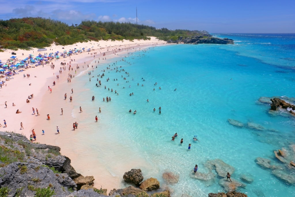 Pink sand beach of Horseshoe Bay, Bermuda