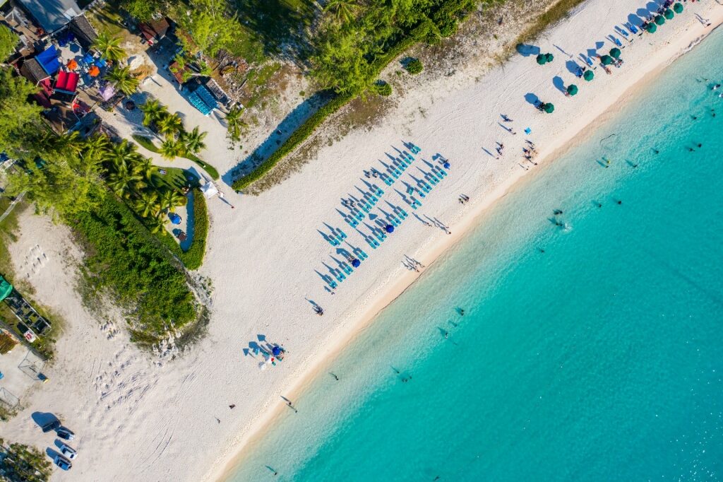 Aerial view of Barbados beach