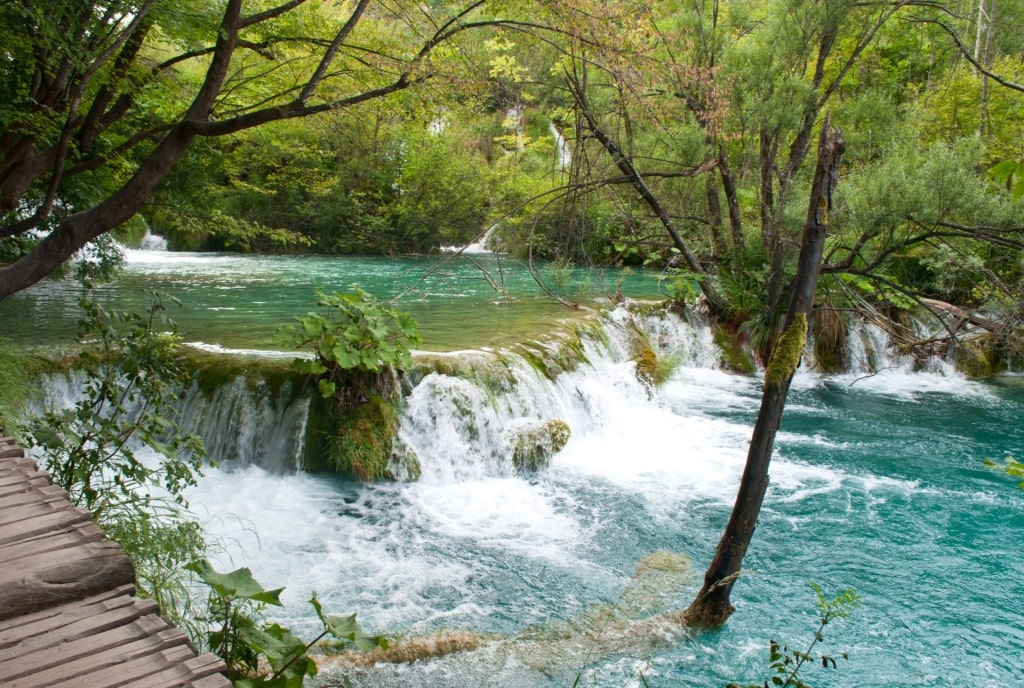 Beautiful landscape of Milka Trnina Waterfall, Plitvice Lakes National Park