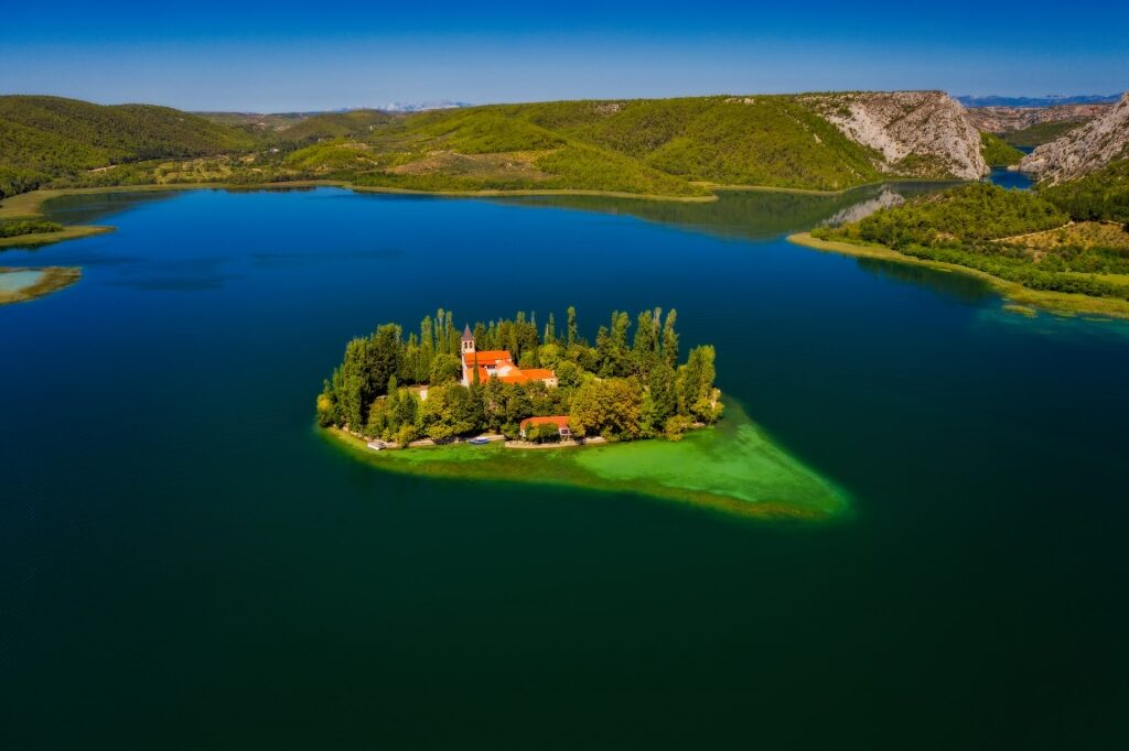 Aerial view of Visovac Island