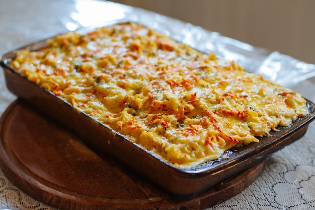 Tray of Macaroni pie