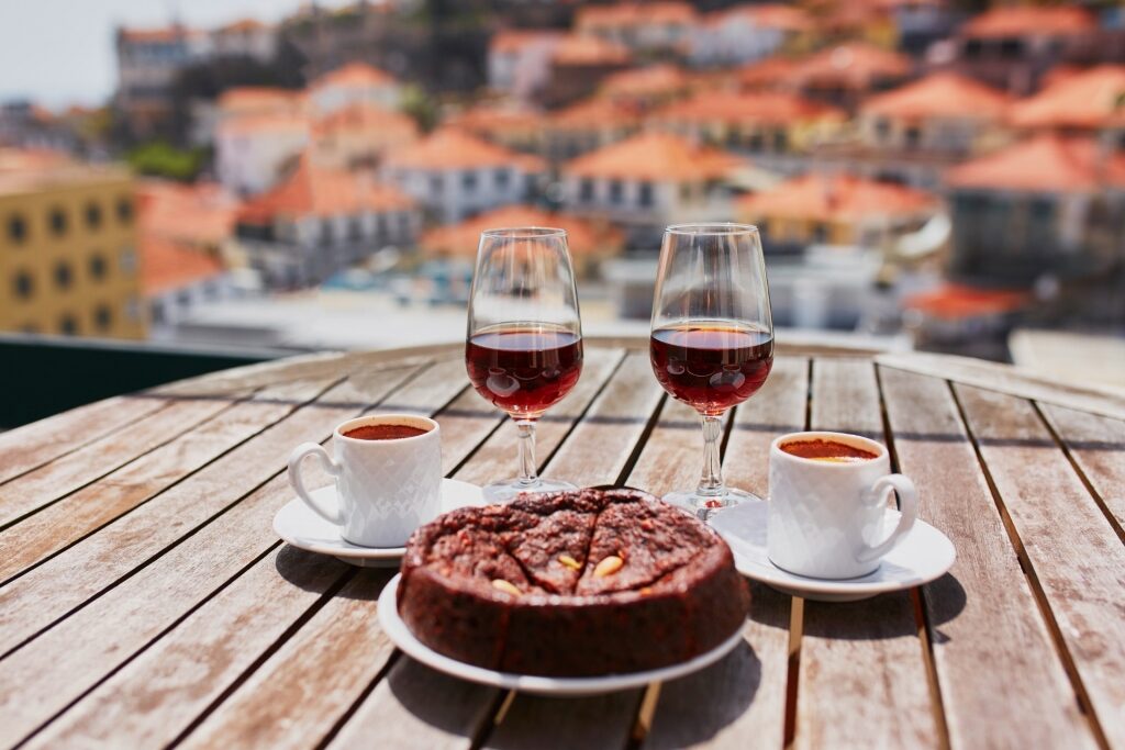Glasses of Madeira wine