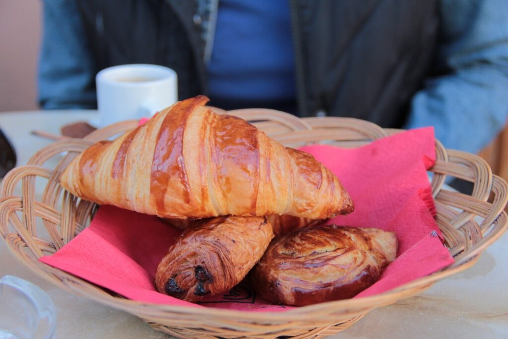 Croissants in a basket