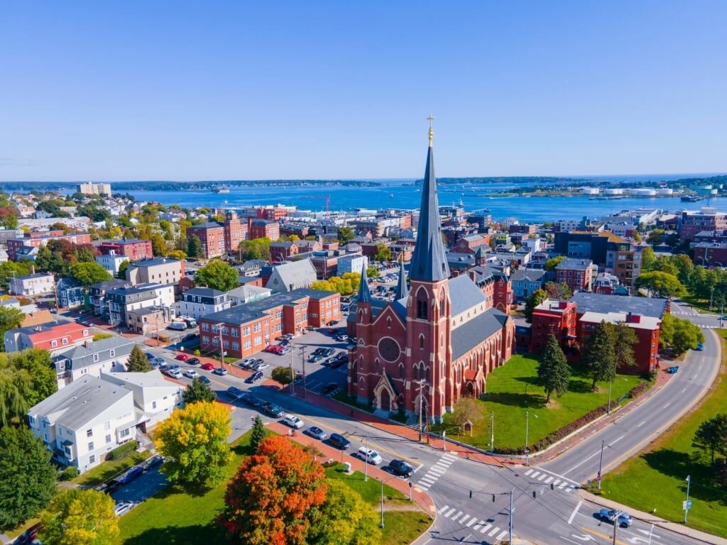 Aerial view of Portland Maine