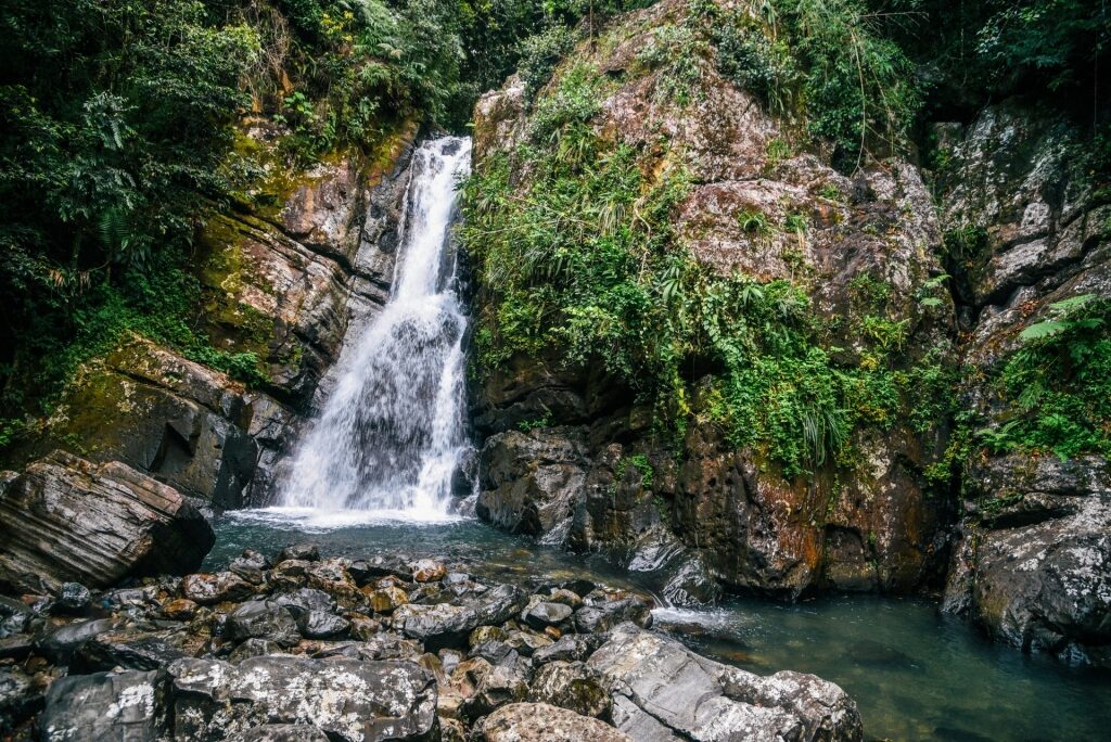 Rocky pools of La Mina Falls, El Yunque Rainforest