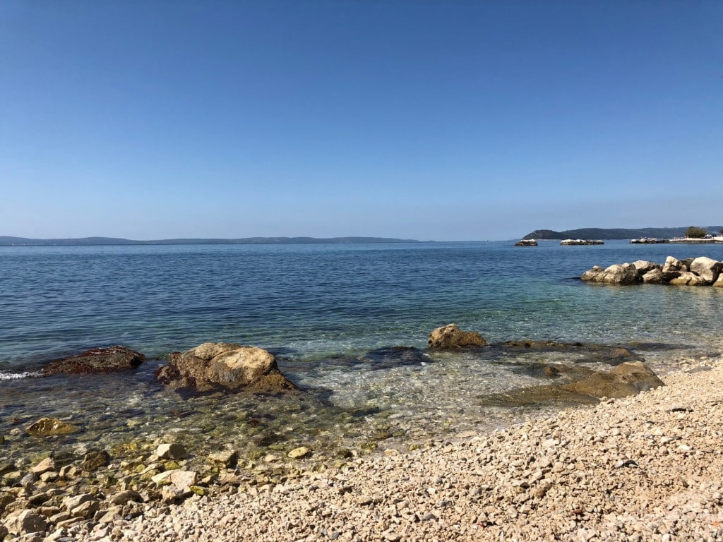 Pebbly beach of Firule Beach