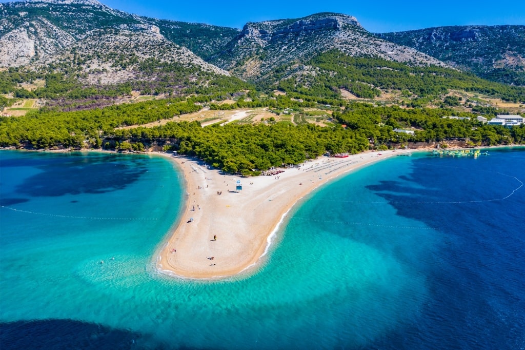 Golden Horn Beach, Brač Island, one of the best Split beaches