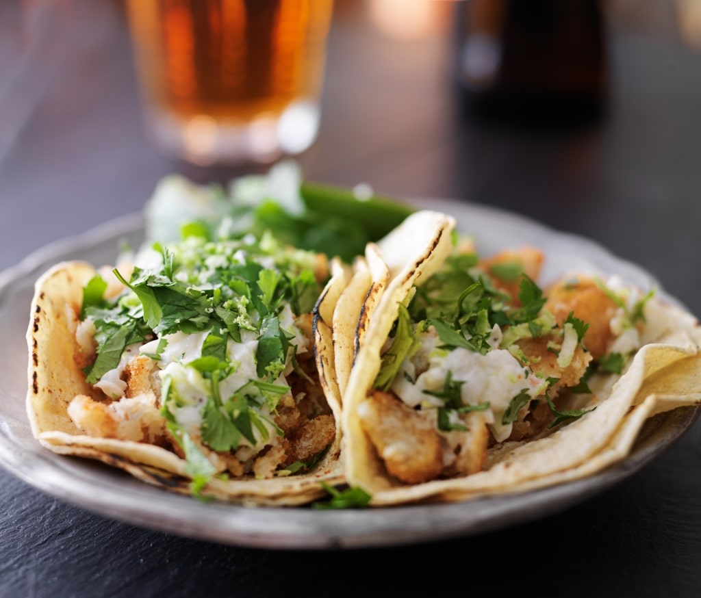 Fish tacos on a plate