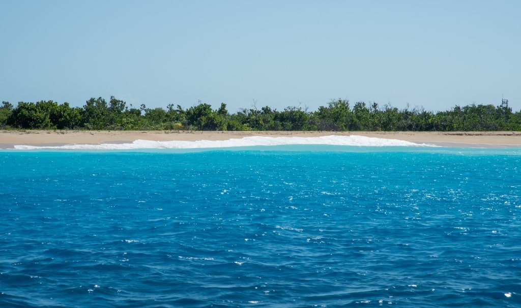 View of Sandy Point Beach from the water