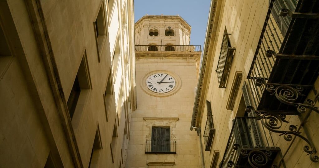 Clock tower of Basilica of Santa Maria