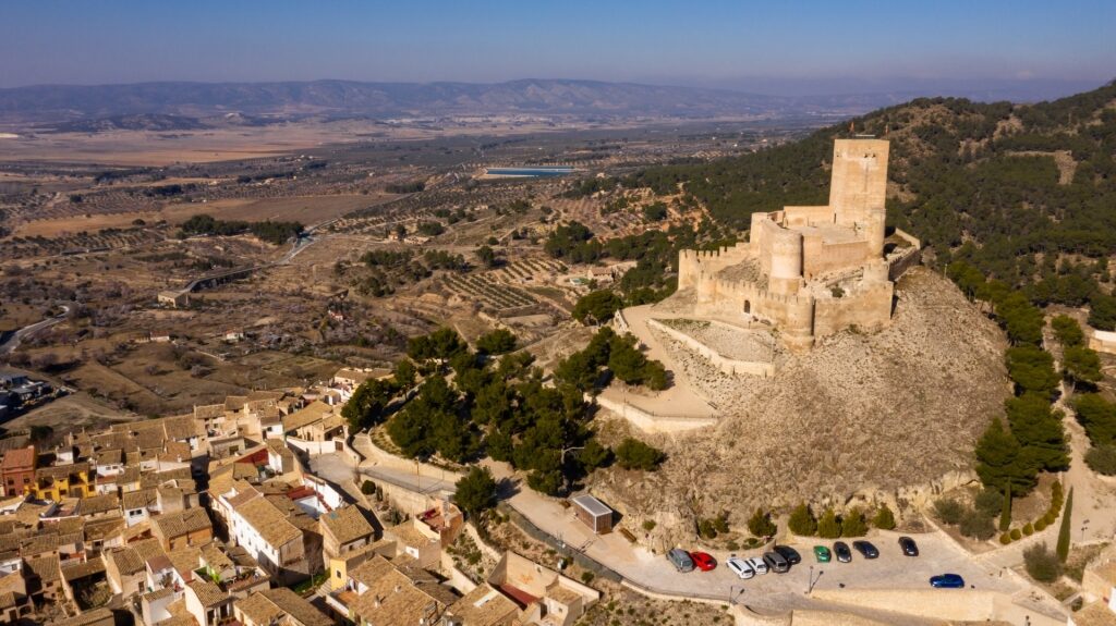 Aerial view of Biar Castle