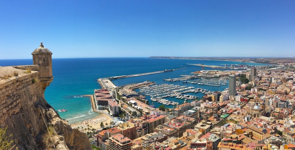 Aerial view of Alicante port