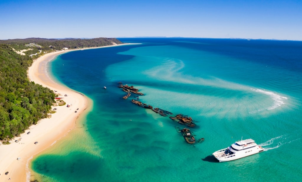 Aerial view of Moreton Island