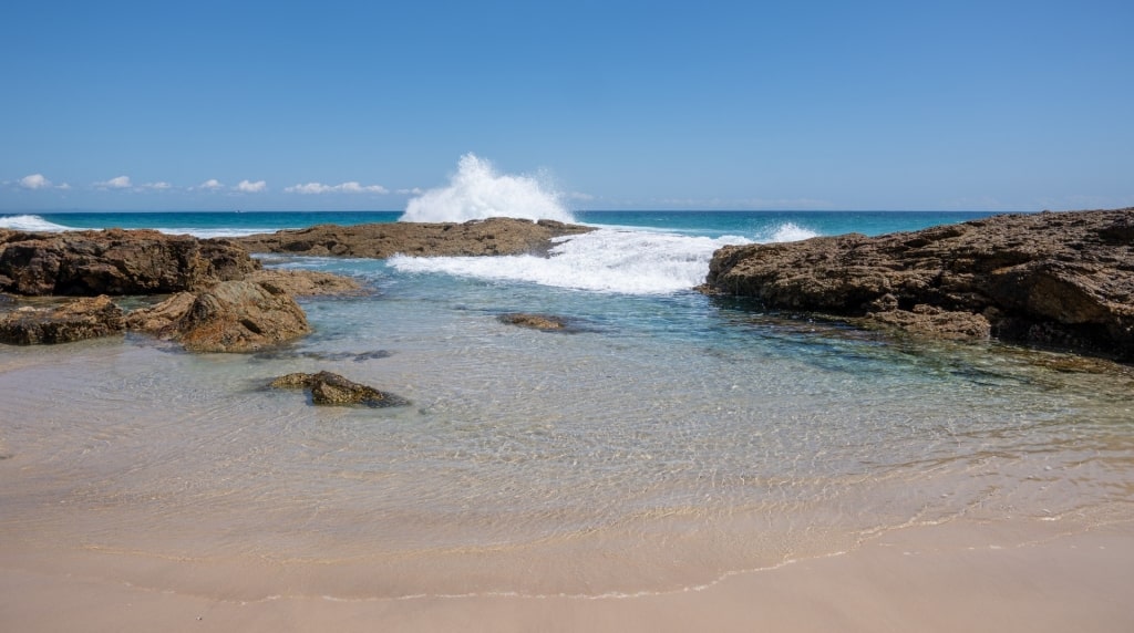 Clear water of Champagne Pools, Moreton Island