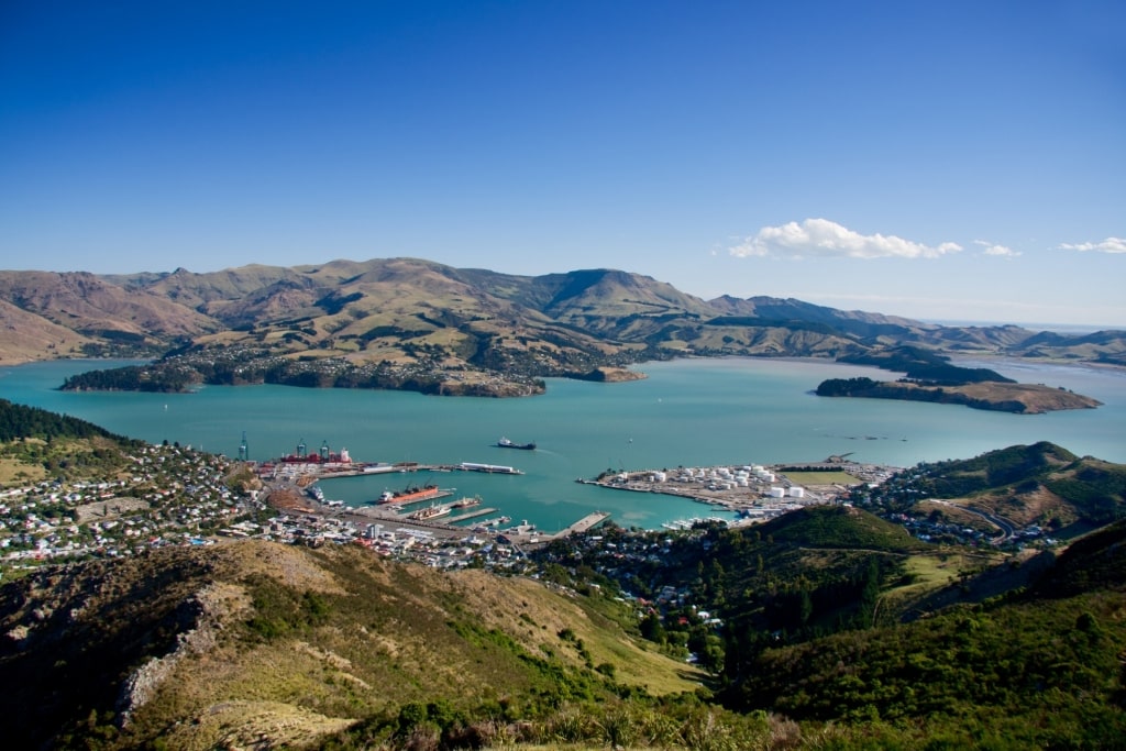 Aerial view of Lyttelton Harbour