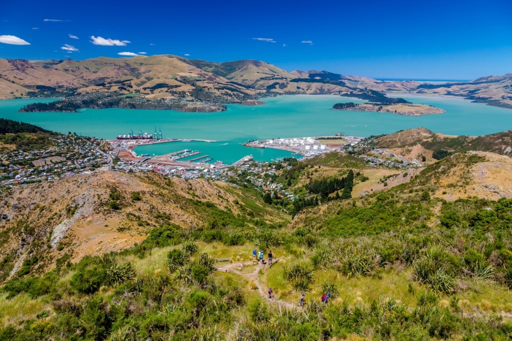 Aerial view of Lyttelton Harbour