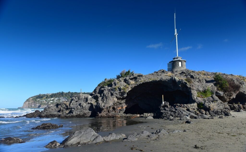 Iconic Cave Rock in Sumner Beach, Christchurch