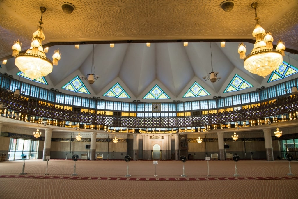 Interior of National Mosque of Malaysia