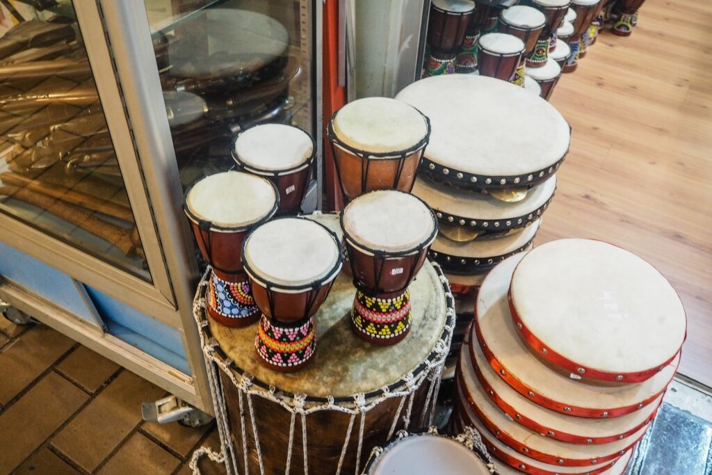Drums inside the Pasar Seni Market