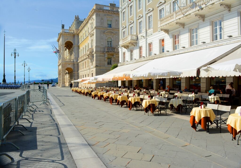 Restaurants lined up in Trieste