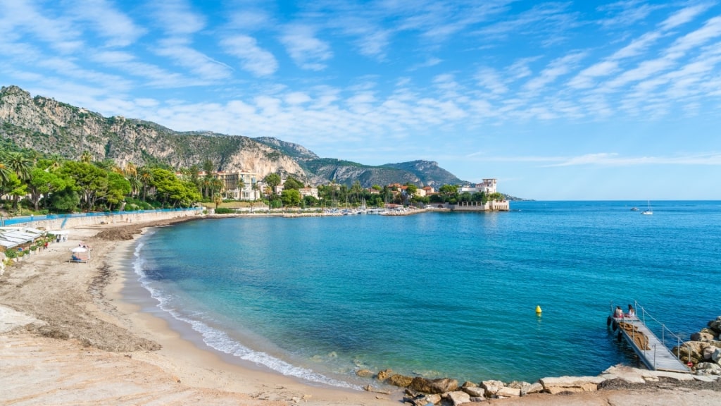 Sandy beach of Plage des Fourmis, Beaulieu-sur-Mer