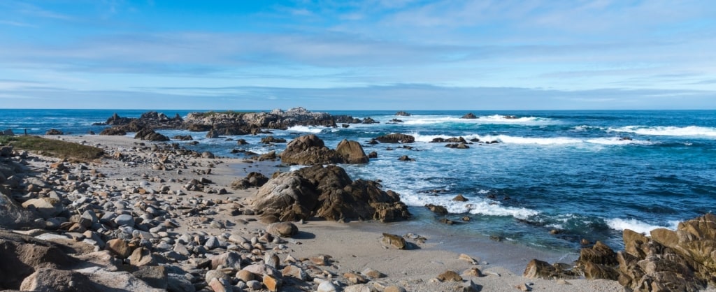 Rocky shoreline of Asilomar State Beach