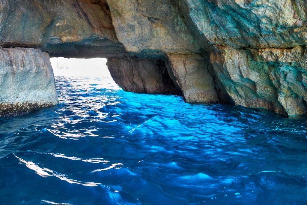 View inside Blue Grotto, Malta