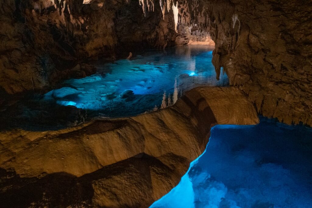 Small pools in Gyokusendo Cave in Okinawa, Japan