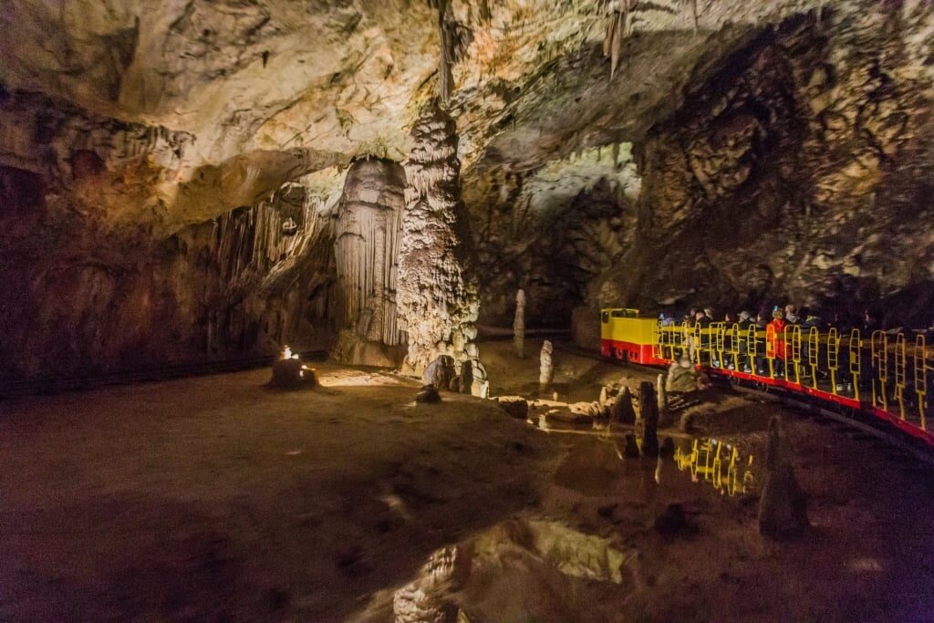 View inside the Postojna Cave, near Koper, Slovenia
