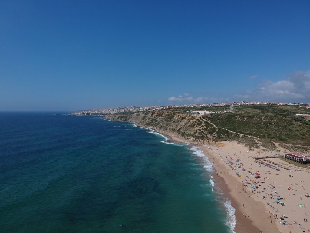 Aerial view of Foz do Lizandro Beach in Ericeira, Portugal