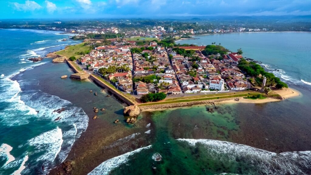 Aerial view of South Coast, Sri Lanka
