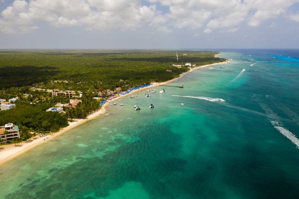 Aerial view of Cozumel, Mexico