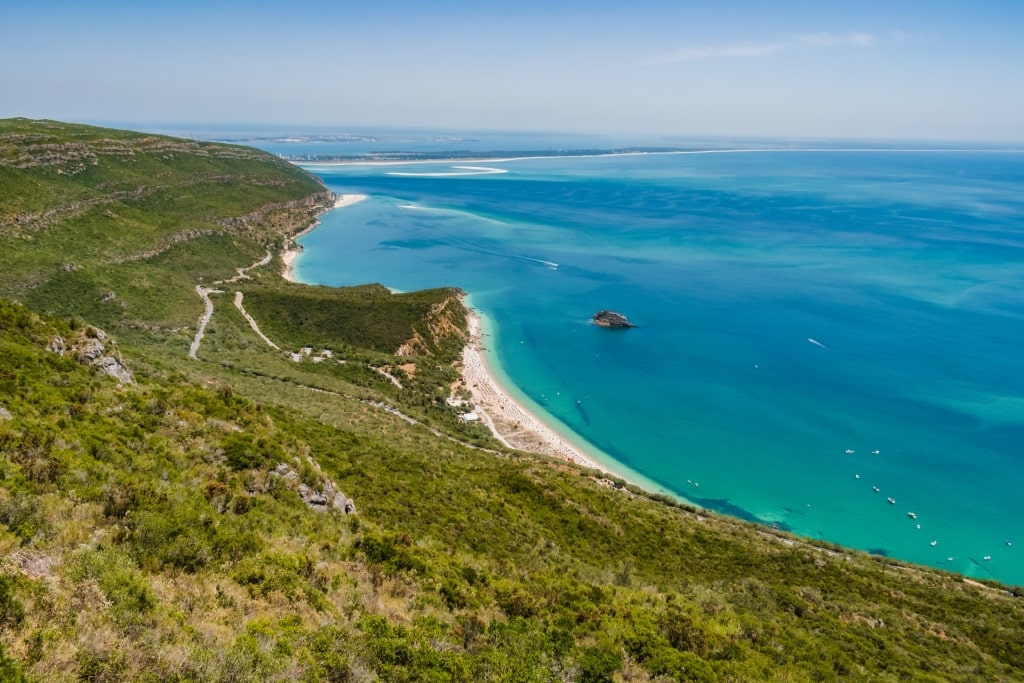 Aerial view of Arrabida Natural Park, near Lisbon, Portugal