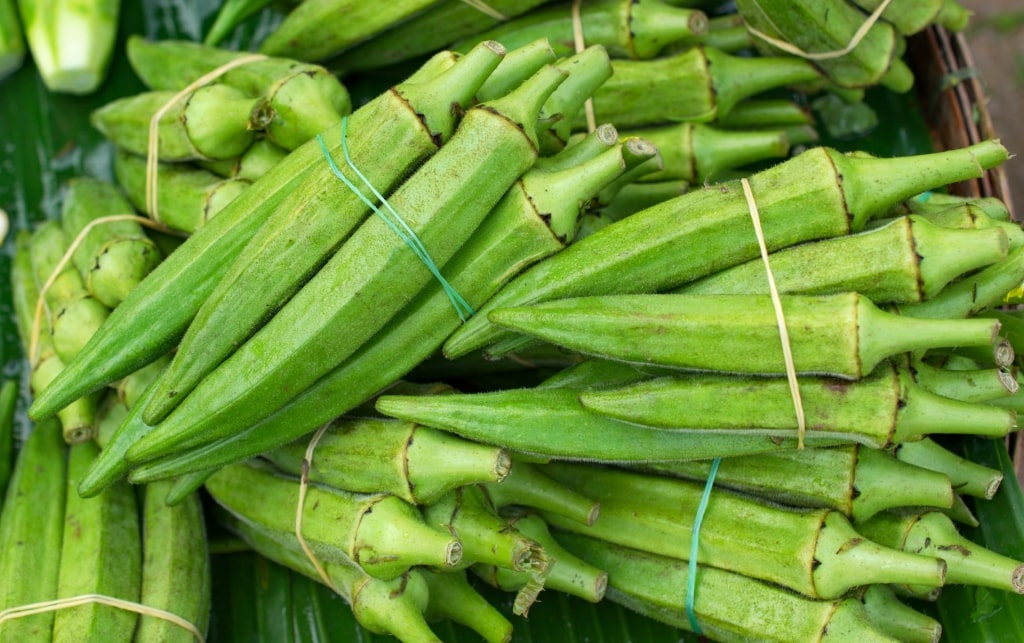 Okra at a market