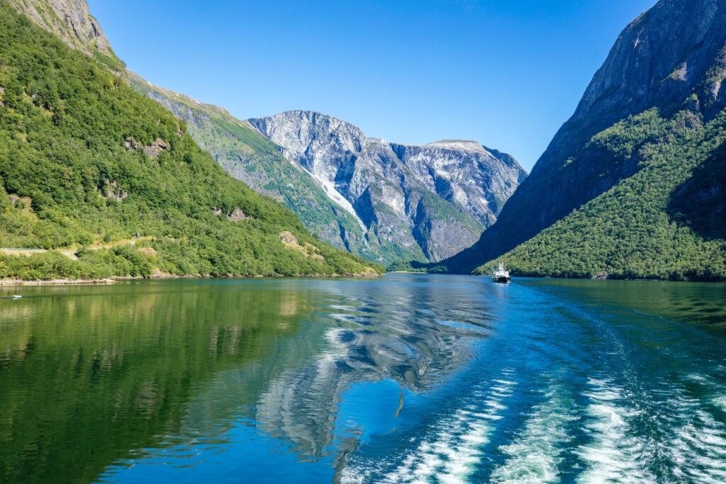 View of the Aurlandsfjord from the water