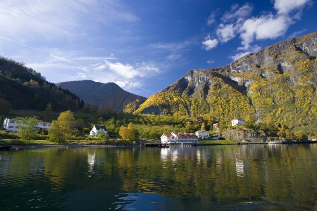 View of Flåm Norway from the water