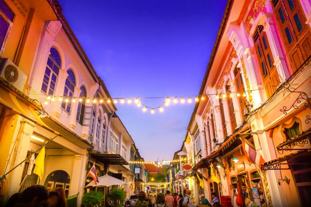 Street view of Phuket Sunday Walking Street Market