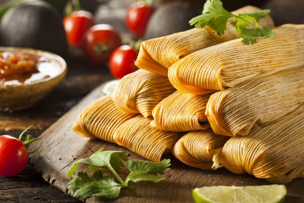Plate of Chicken tamales