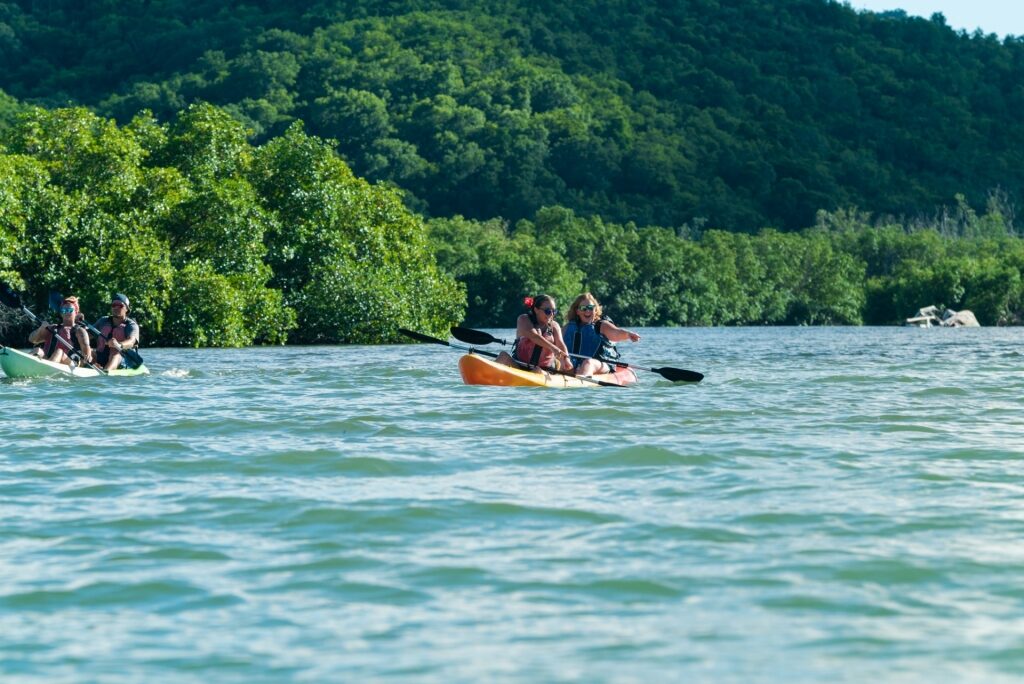 People kayaking in Salt River National Park and Ecological Preserve, St. Croix