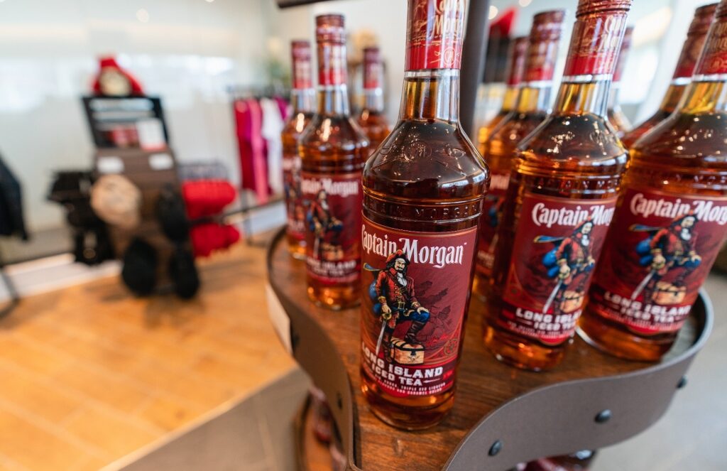 Bottles of Captain Morgan rum