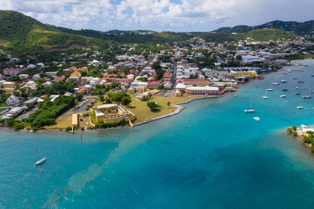 Aerial view of Fort Christiansvaern, St. Croix