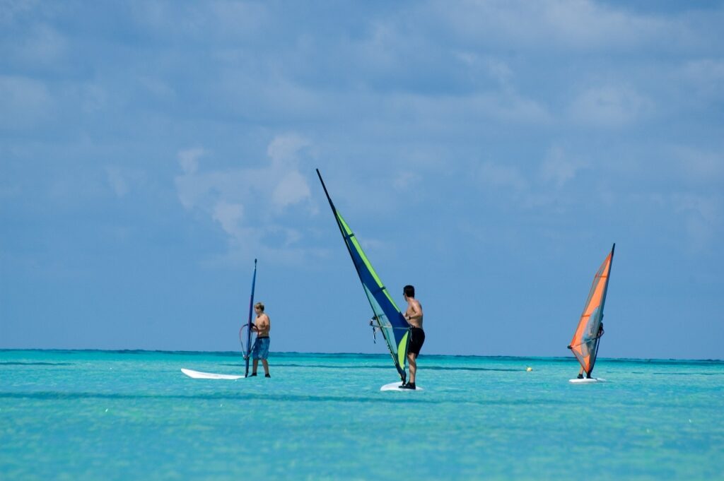 People windsurfing in Aruba