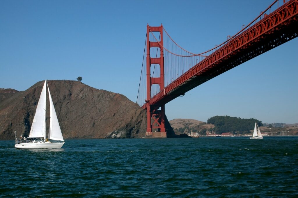 Boats sailing San Francisco Bay