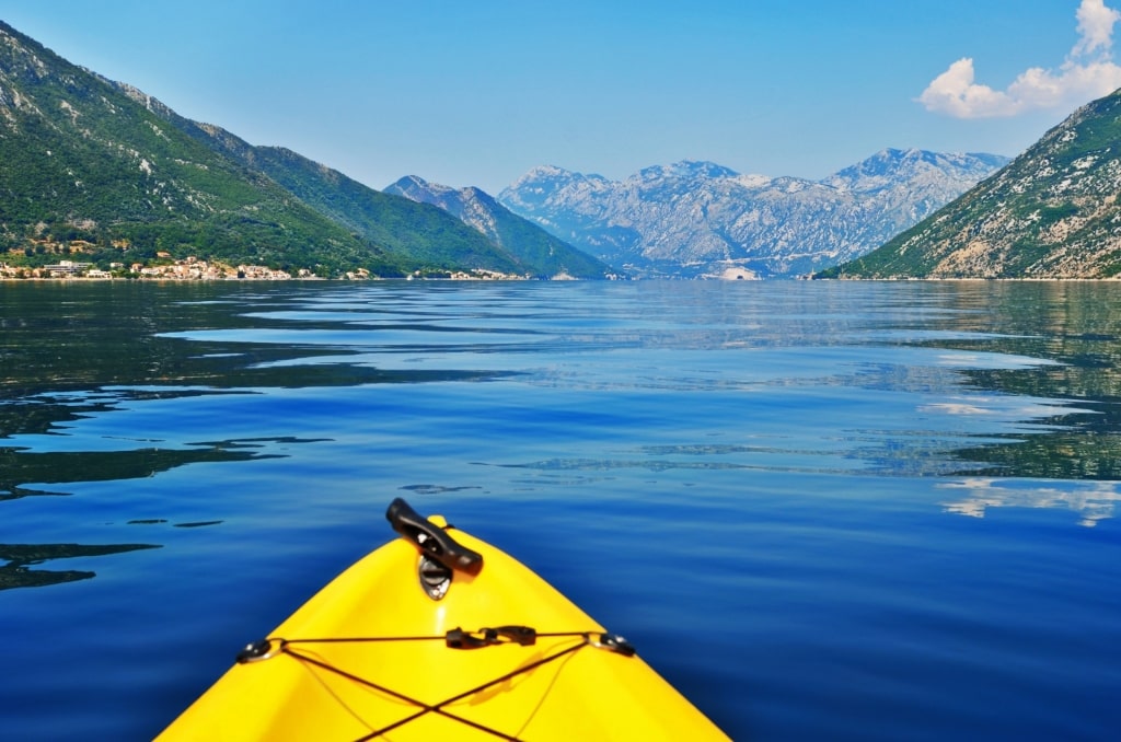 Kayaking in Kotor Bay, one of the best things to do in Kotor