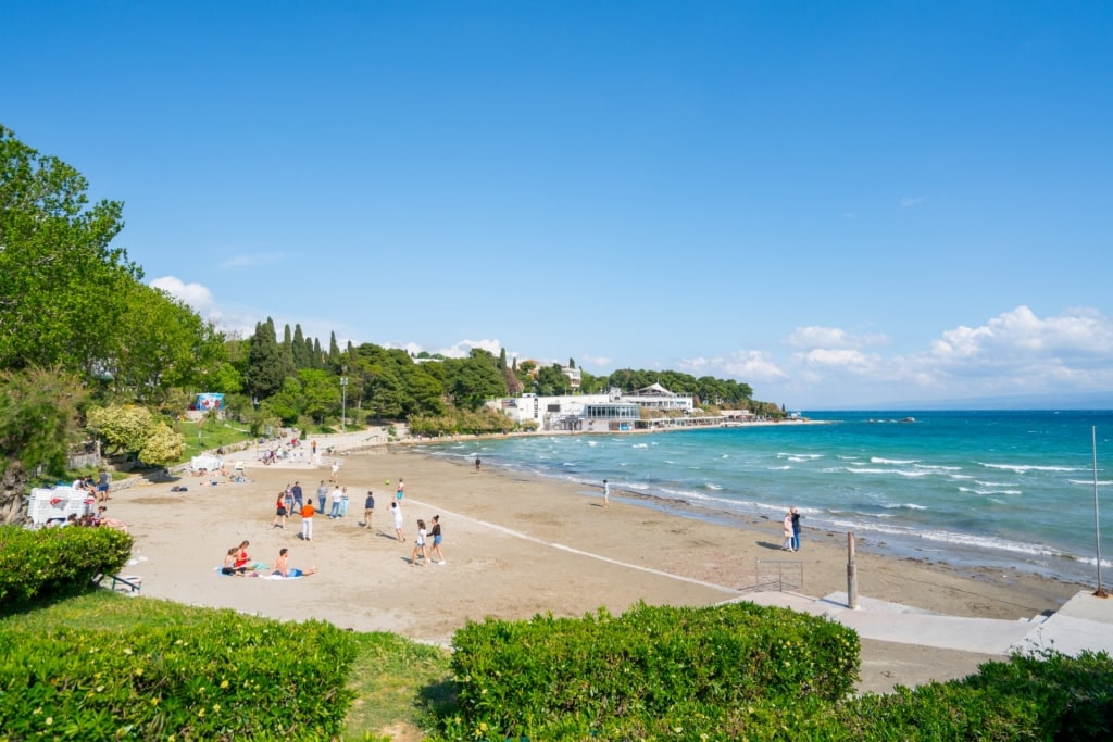 People relaxing on Bacvice Beach