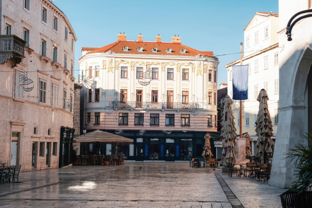 Cobbled square of Pjaca Square